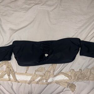 Black Strapless Bandeau Top